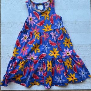 Tea Collection Blue and Orange Ruffled Tiered Sundress